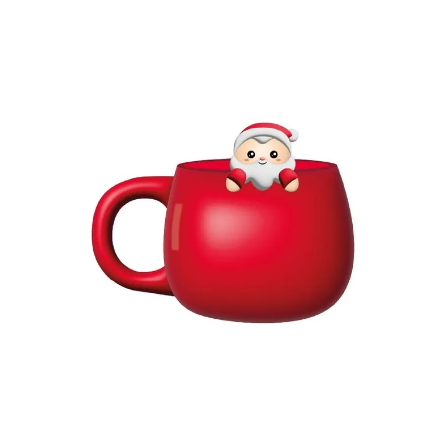 Tasse en céramique avec breloque Santa – Mug Noël