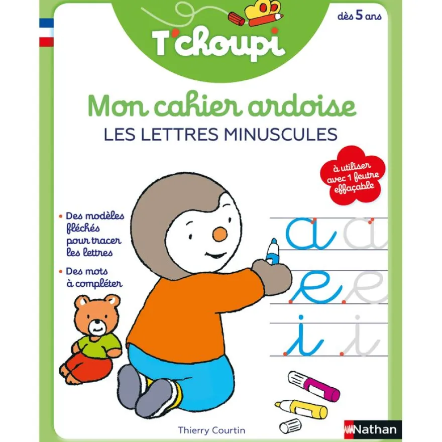 T'choupi - Mon cahier ardoise - Lettres minuscules cursives