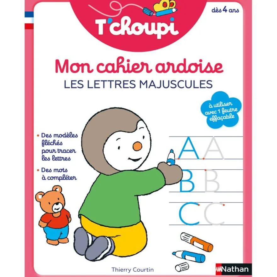 T'choupi - Mon cahier ardoise - Les lettres majuscules