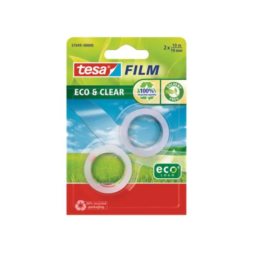 Tesa Eco & Clear - 2 rouleaux de Ruban adhésif - 19 mm x 10 m