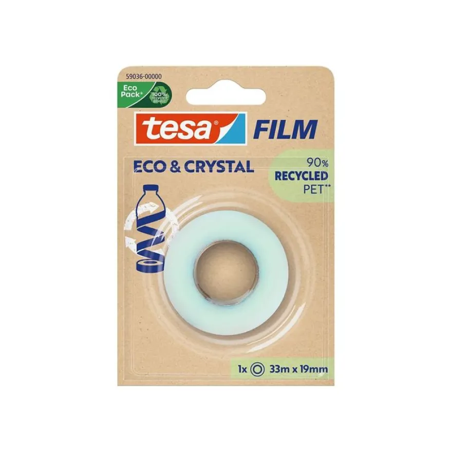 Tesa Film Eco & Crystal - Ruban adhésif - 19 mm x 33 m - transparent