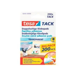 Tesa Tack - 200 pastilles adhésives transparentes - double face