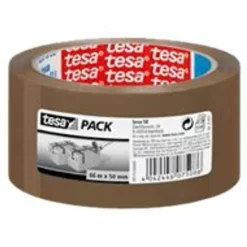 Tesapack - 6 Rubans adhésifs d'emballage - PP - 50 mm x 66 m- havane