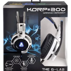THE G-LAB KORP200 - Casque gamer filaire avec micro - noir/gris