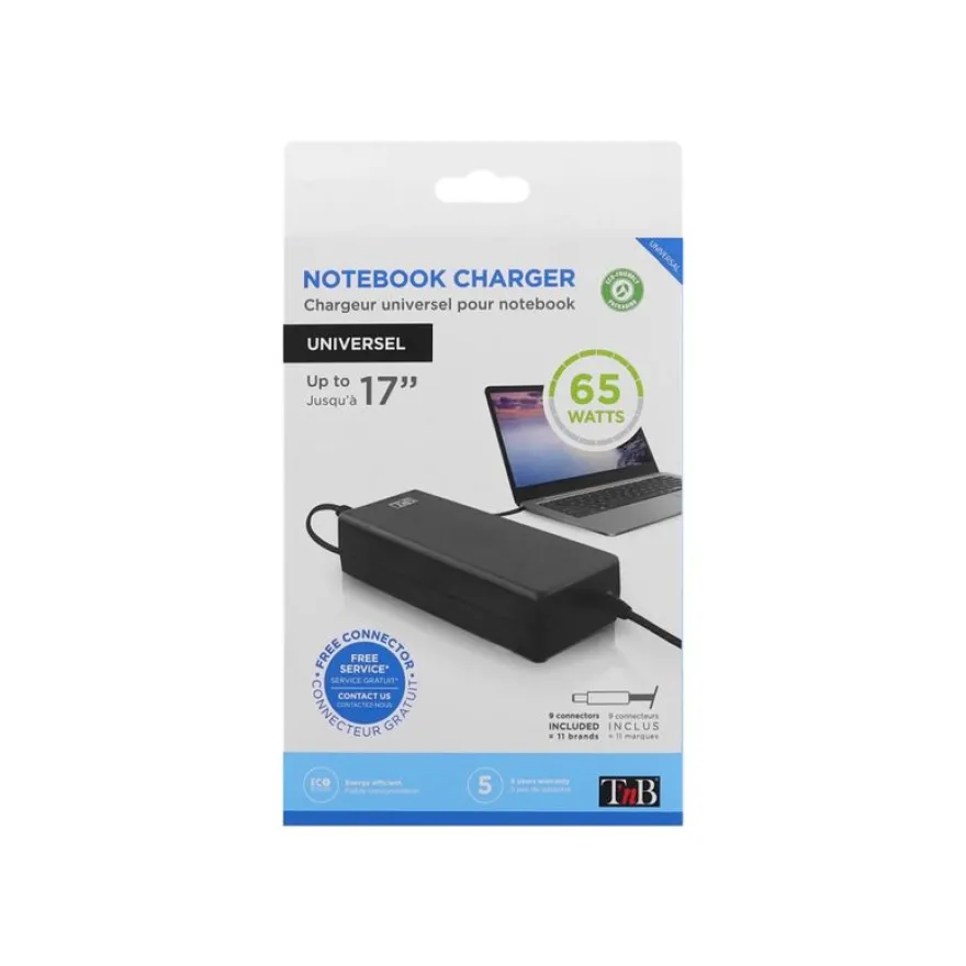 T'nB - Chargeur universel - 65 Watt pour notebook