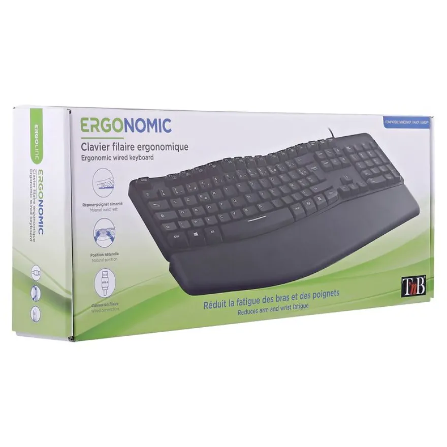 T'nB - clavier filaire ergonomique - Azerty - noir