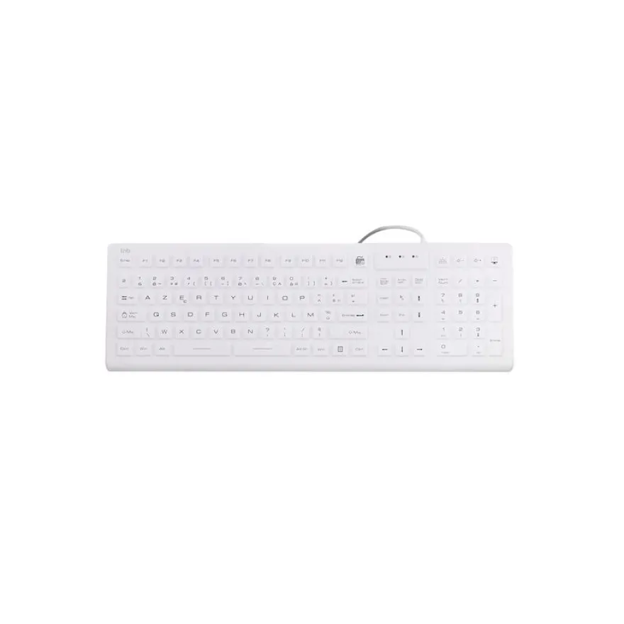 T'nB - Clavier filaire medical - rétroéclairé - AZERTY - blanc