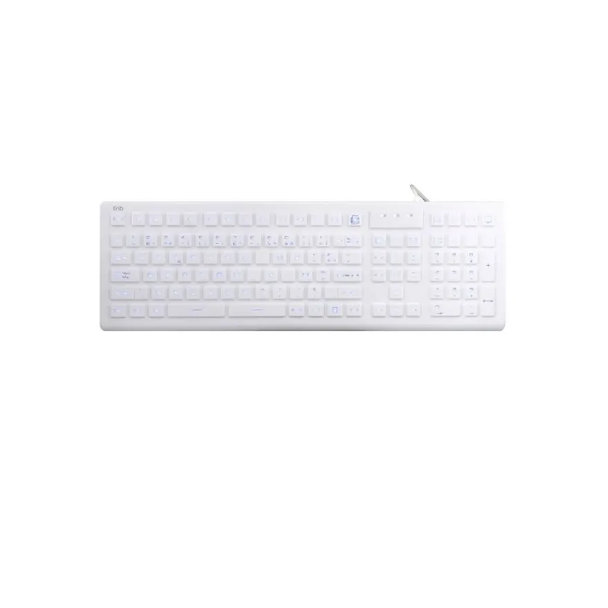 T'nB - Clavier filaire medical - rétroéclairé - AZERTY - blanc