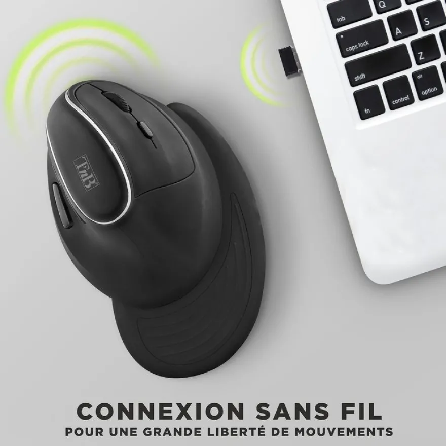 T'nB - Souris sans fil ergonomique pour droitier - noir