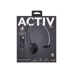 T'nB ACTIV 100M - casque filaire avec micro - mono oreillette - noir