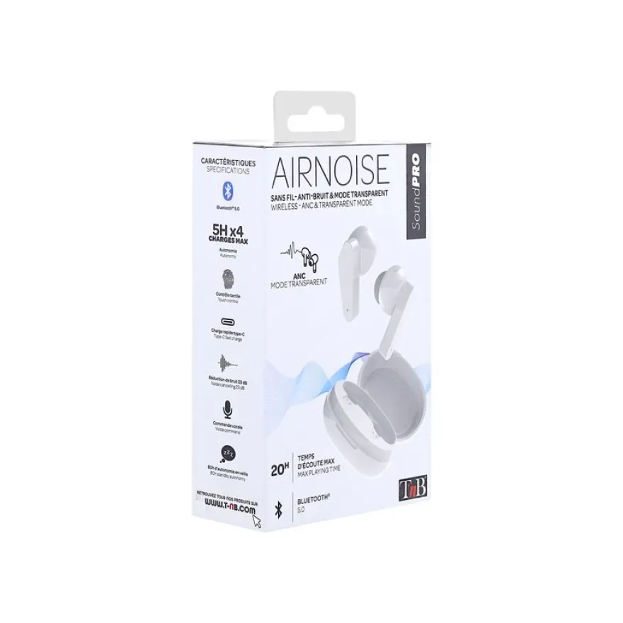 T'nB AIR NOISE - Kit main libre - écouteur sans fil bluetooth - blanc