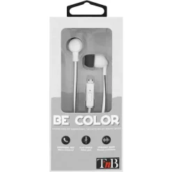 T'nB BE COLOR Kit main libre - Ecouteurs filaire avec micro - intra-auriculaire - blanc