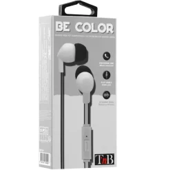 T'nB BE COLOR Kit main libre - Ecouteurs filaire avec micro - intra-auriculaire - blanc