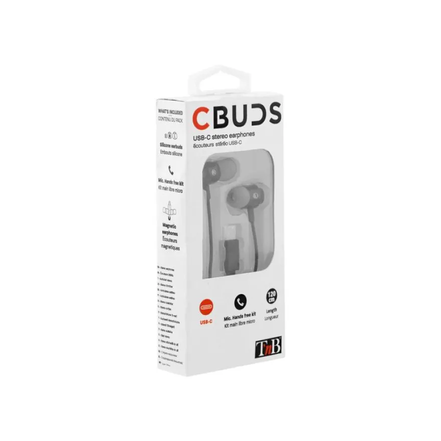 T'nB C-BUDS - Kit main libre - Ecouteurs filaire avec micro - intra-auriculaire - noir