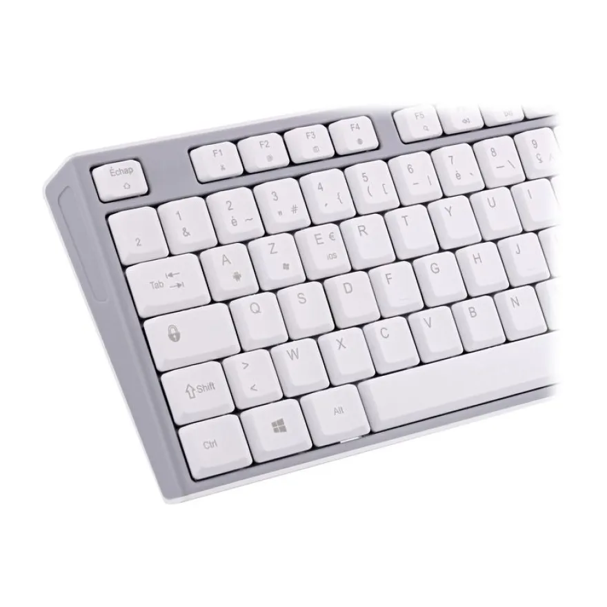 T'nB Classy - Clavier sans fil rechargeable - 2.4 GHz, Bluetooth - gris et blanc