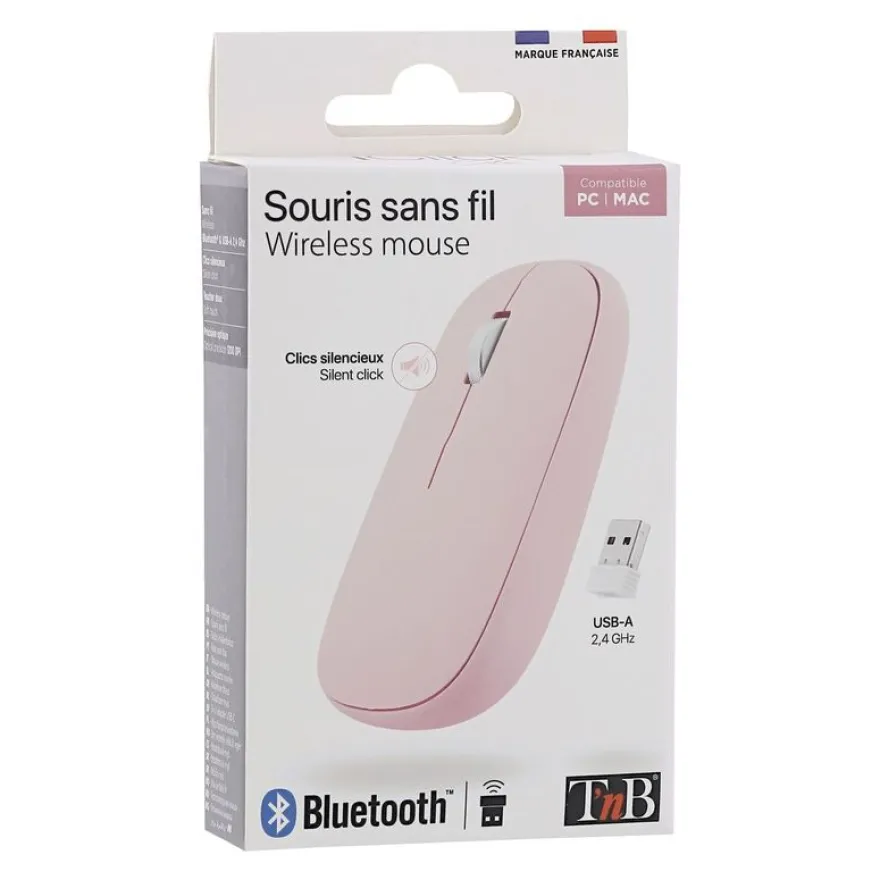 TNB Dual Connect - Souris sans fil - rose
