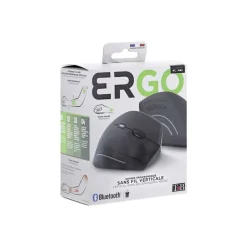 T'nB Ergo - Souris sans fil ergonomique verticale - pour droitiers - optique - 6 boutons - noir