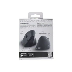 T'nB Ergo - Souris sans fil ergonomique verticale - pour droitiers - optique - 6 boutons - noir