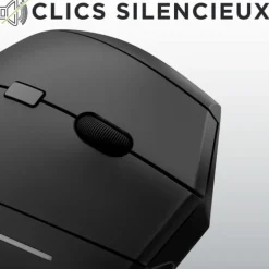 T'nB Ergo - Souris sans fil ergonomique verticale - rechargeable - double connexion Bluetooth + USB-A