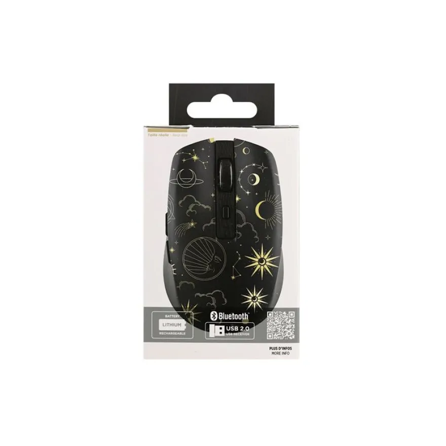 T'nB EXCLUSIV' ASTRO - Souris sans fil - rechargeable - 6 boutons - noir