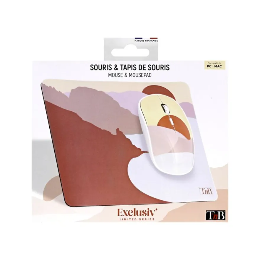 T'nB EXCLUSIV COAST - souris sans fil + tapis souris assorti