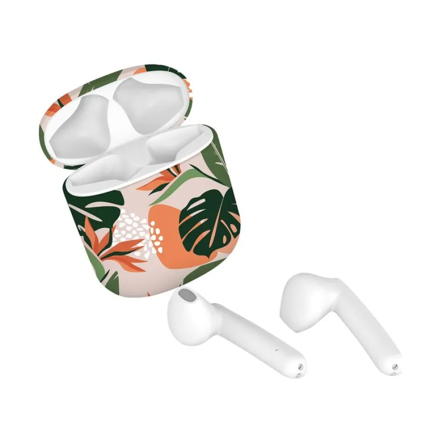T'nB Exclusiv Jungle - Kit main libre - écouteur sans fil bluetooth - blanc boitier jungle