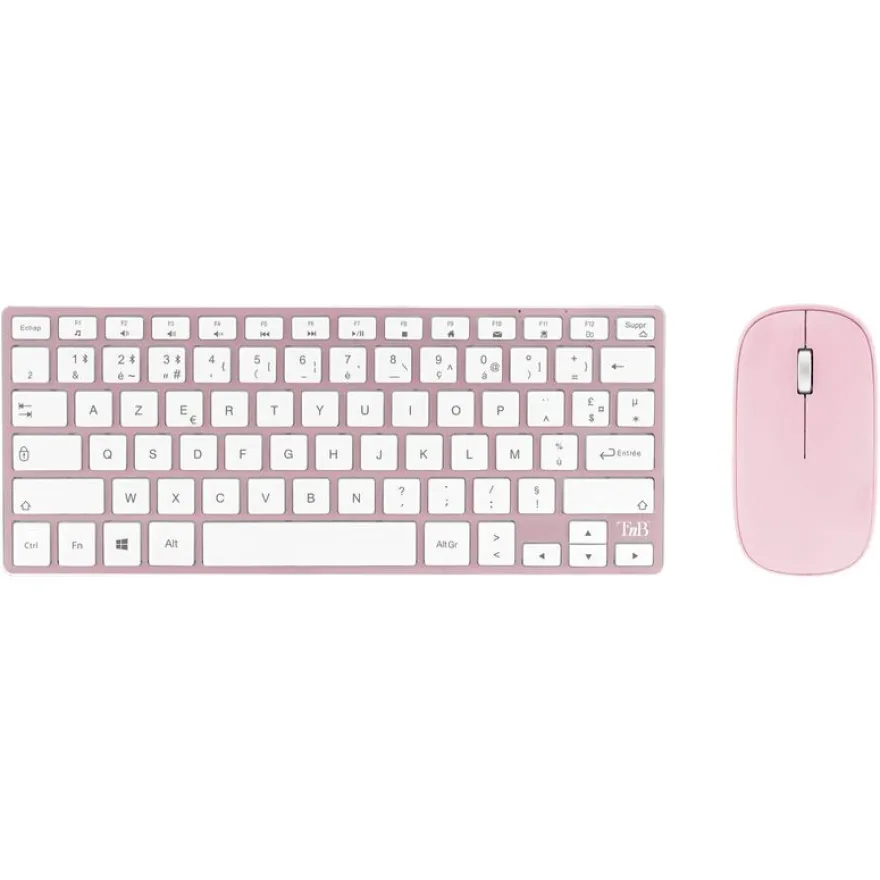 T'nB iClick - ensemble clavier sans fil et souris sans fil - rose