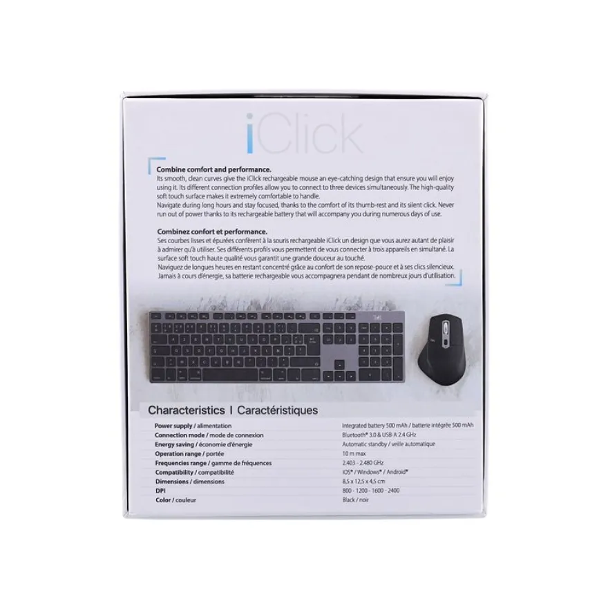 T'nB iClick DUAL CONNECT - souris sans fil - noir