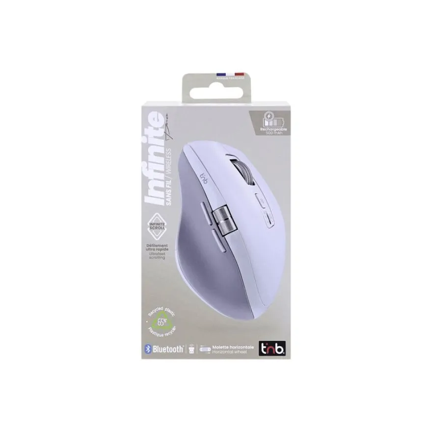 T'nB INFINITEPRO - Souris sans fil, filaire - rechargeable - 7 boutons - blanc