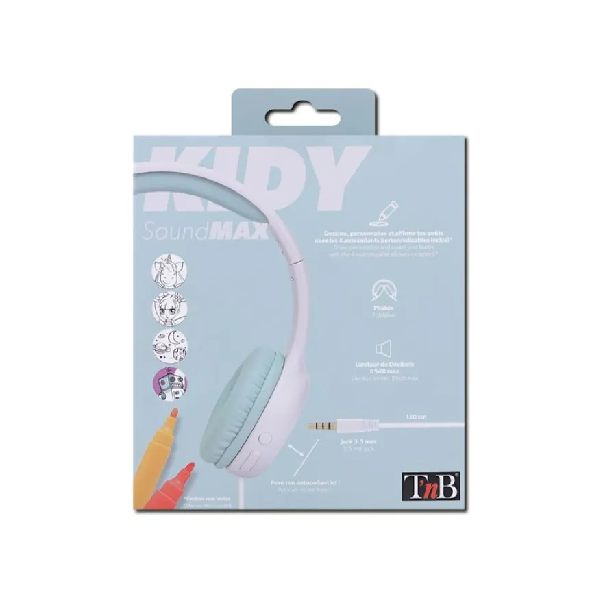 T'nB Kids KIDY - casque filaire pour enfants - blanc et vert