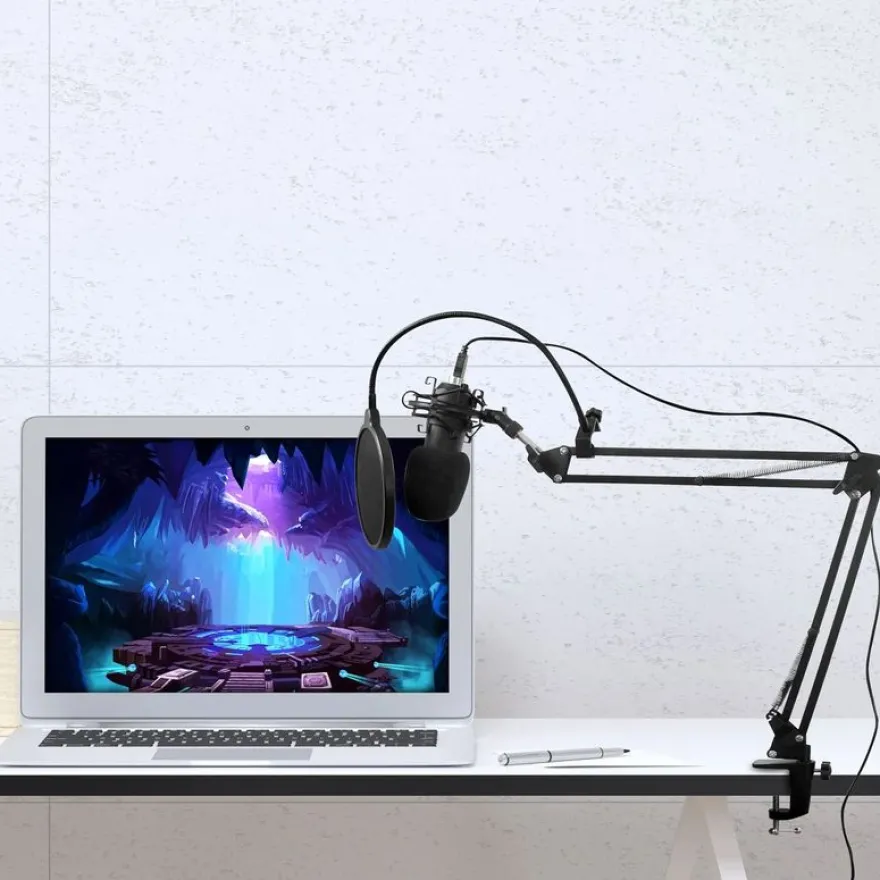 T'nB PACK STREAMER - Pack micro + filtre + bras articulé pour youtubers et stremer- noir