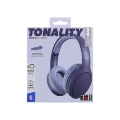 T'nB TONALITY - Casque avec micro - sans fil, filaire - jack 3,5mm - isolation acoustique - bleu marine