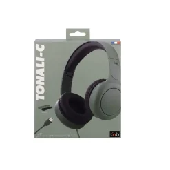 T'nB TONALITY - Casque filaire - USB-C - vert sauge, noir fumé