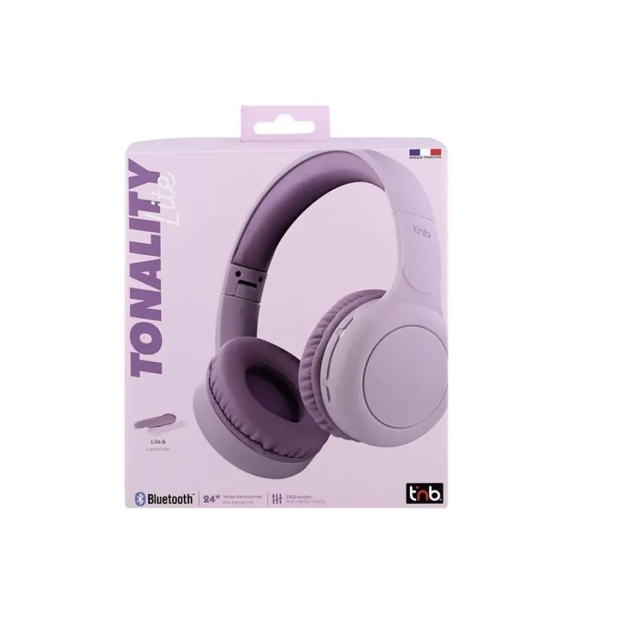 T'nB TONALITY CBTONESUPPK - Casque avec micro sans fil, filaire - jack 3,5mm - isolation acoustique - lilas