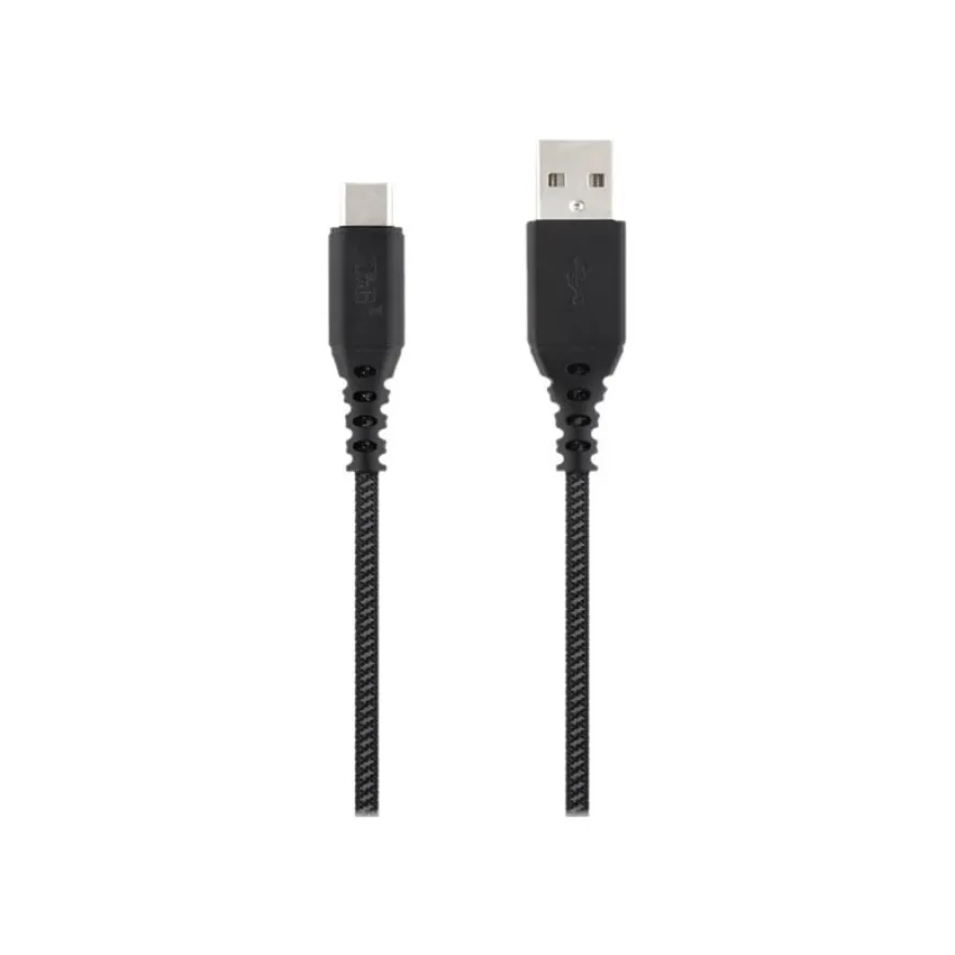 T'nB Xtrem work Pro - Câble USB 2.0 vers USB type-C - 1.5 m - noir/gris