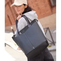 Tote bag Ines - 42,5 cm - 1 compartiment - noir - Biopic