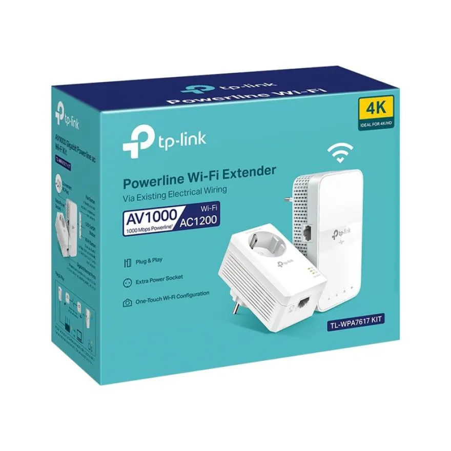 TP-Link TL-WPA7617 KIT - Kit 2x CPL AV1000 Gigabit WiFi AC avec prise gigogne