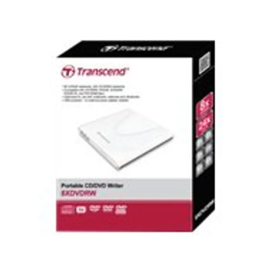 Transcend 8X DVDS-W - Lecteur graveur de DVD±RW (±R DL)/DVD-RAM - USB 2.0 - blanc