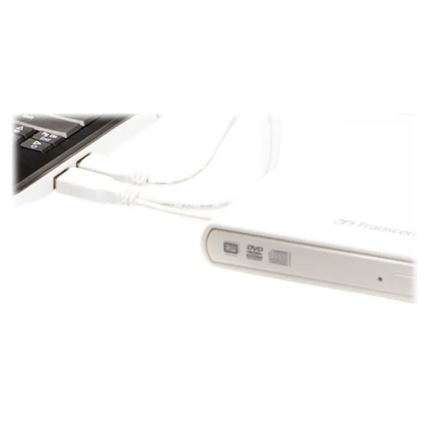 Transcend 8X DVDS-W - Lecteur graveur de DVD±RW (±R DL)/DVD-RAM - USB 2.0 - blanc