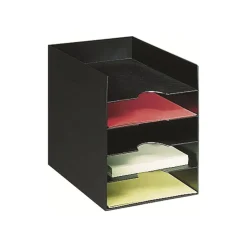 Trieur organiseur de bureau EASY OFFICE - 5 cases pour documents format 24 x 32 cm - noir