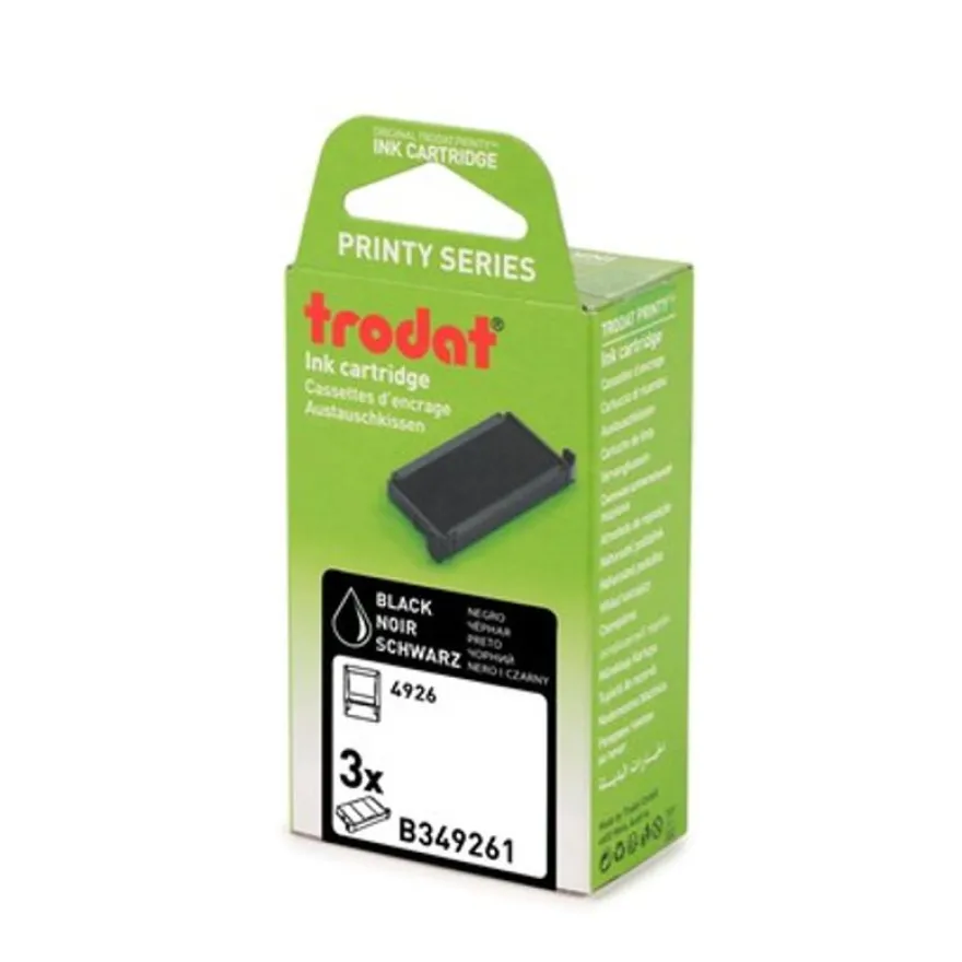 Trodat - 3 Encriers 6/4926 recharges pour tampon Printy 4926/4726 - noir