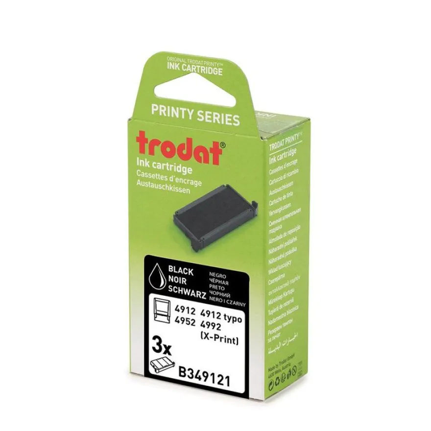 Trodat - 3 Encriers 6/53 recharges pour tampon 5203/5253/5440 - noir