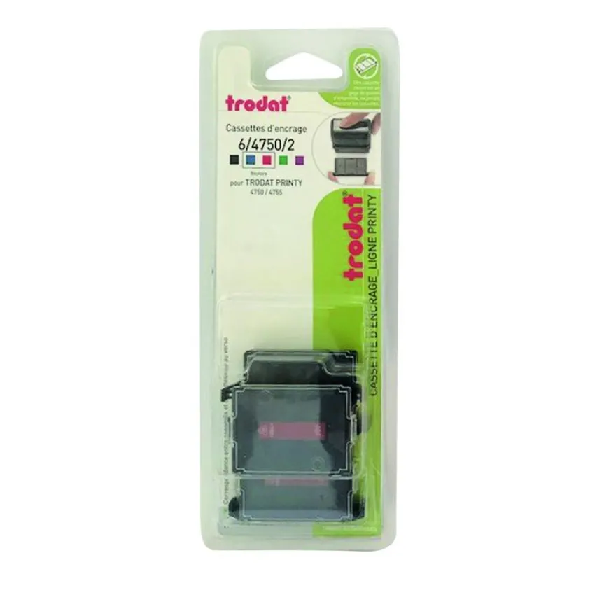 Trodat - 3 Encriers bicolores 6/4750 recharges pour tampon Printy 4755 - bleu/rouge