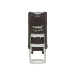 Trodat Printy 4612 - Tampon rond personnalisable avec logo ou initiales sur 1 ou 2 lignes - zone d'impression diamètre 12 mm
