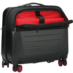 Trolley à 4 roulettes coque ABS SIGN coloris noir & rouge