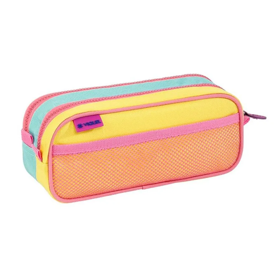 Trousse Roller Disco - 2 compartiments - bleu - Viquel