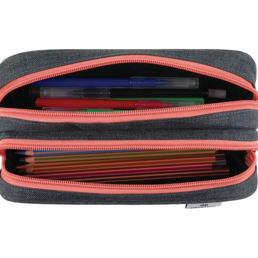 Trousse Cheval - 2 compartiments - gris chine - Oberthur