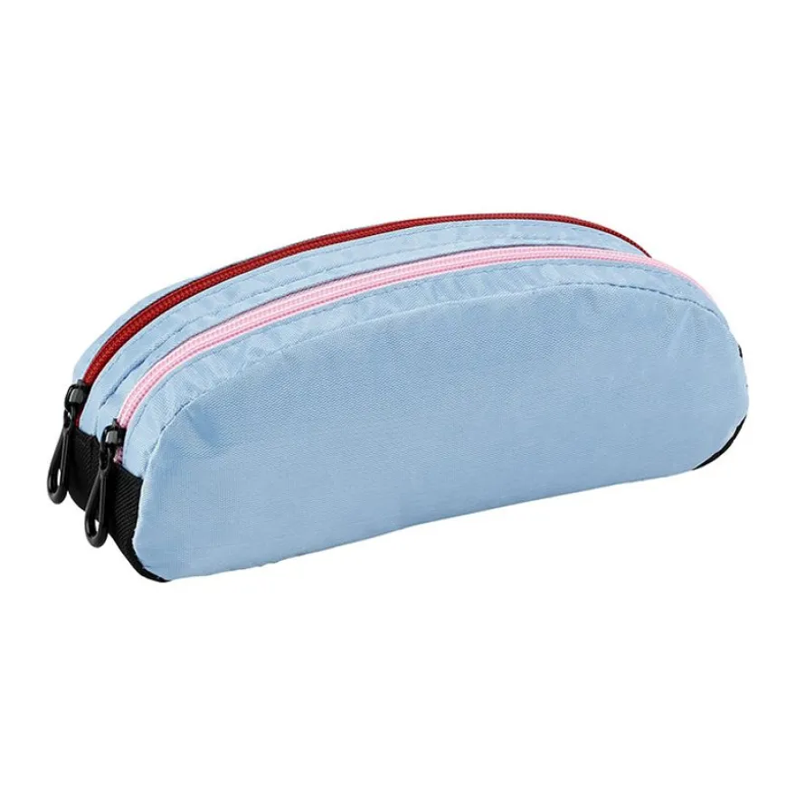 Trousse demi-lune Genius Double - 2 compartiments - 4 coloris disponibles - Viquel