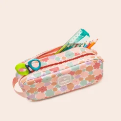 Trousse double entrée scolaire Juliette - 22 x 7 x 9 cm - disponible dans différentes couleurs - Biopic