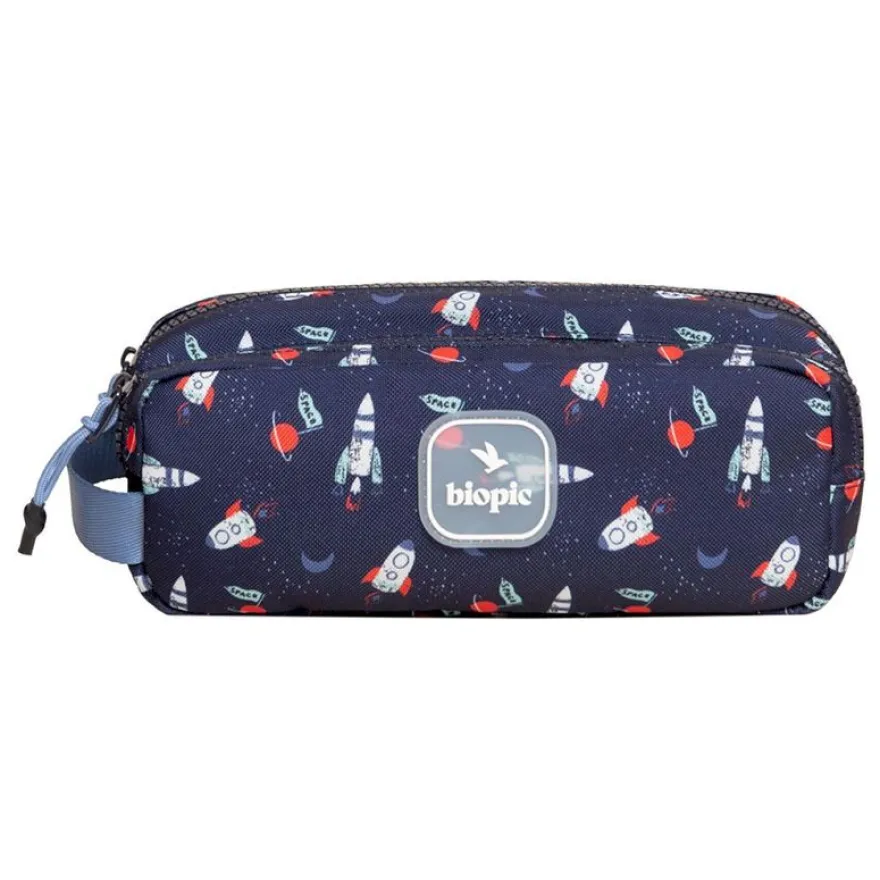 Trousse double entrée scolaire Juliette - 22 x 7 x 9 cm - disponible dans différentes couleurs - Biopic